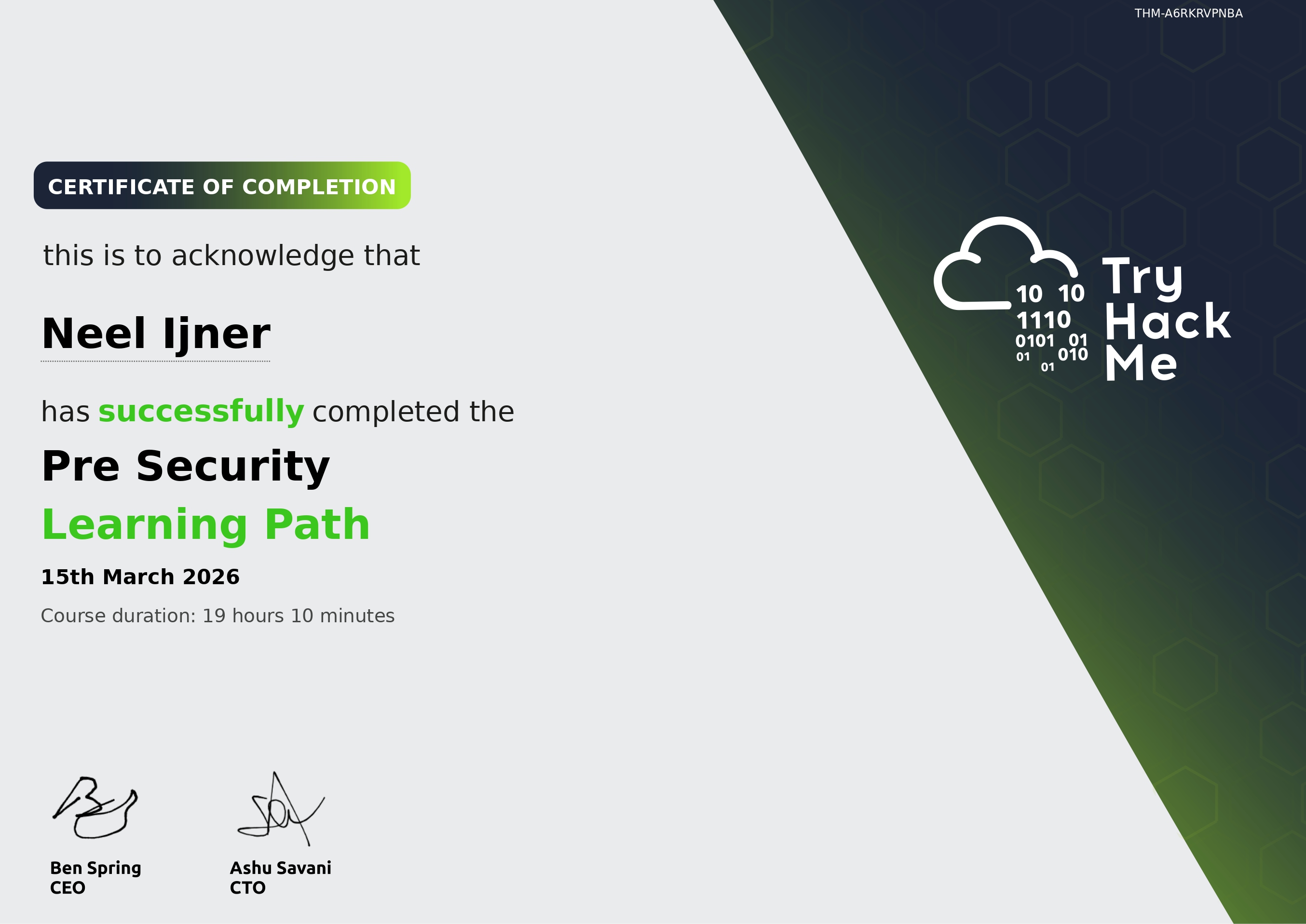 TryHackMe Pre-Security Certificate